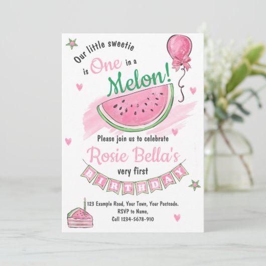 Melon Theenmaal Uitnodiging (Staand voorkant)