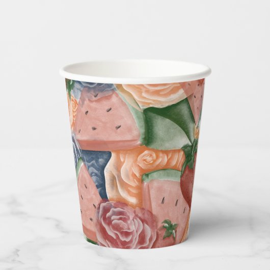 Melon Verjaardag - Zomervibes Papieren Bekers (Achterkant)