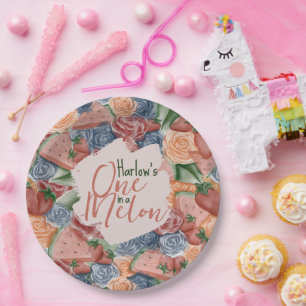 Melon Verjaardag - Zomervibes Verjaardagsgunst Papieren Bordje