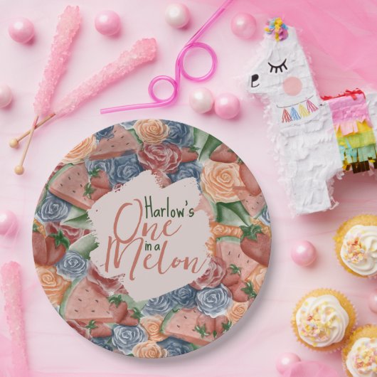 Melon Verjaardag - Zomervibes Verjaardagsgunst Papieren Bordje (Feest)