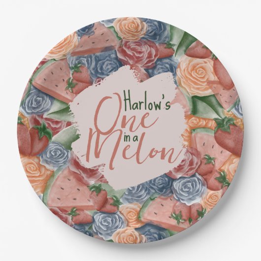 Melon Verjaardag - Zomervibes Verjaardagsgunst Papieren Bordje (Voorkant)