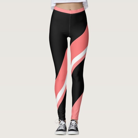 Melon Zwart Kleurenblok Vrouwen Leggings (Voorkant)