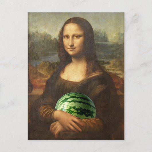Melona Lisa wil Happy National Watermelon Day Briefkaart (Voorkant)