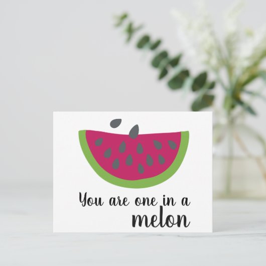 Melone mit Spruch - Postkarte Briefkaart (Staand voorkant)