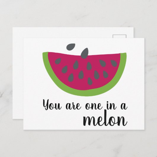 Melone mit Spruch - Postkarte Briefkaart (Voorkant / Achterkant)