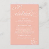 Melonroze Minimale lebv QR-code Weddenschap Detail Informatiekaartje (Voorkant)