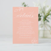 Melonroze Minimale lebv QR-code Weddenschap Detail Informatiekaartje (Staand voorkant)