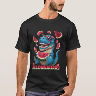 Melonsaurus Watermelon Dinosaur Summer Tropical Fr T-shirt