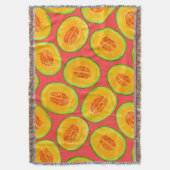 Melonsnijdsels waterverf patroon deken (Voorkant Verticaal)