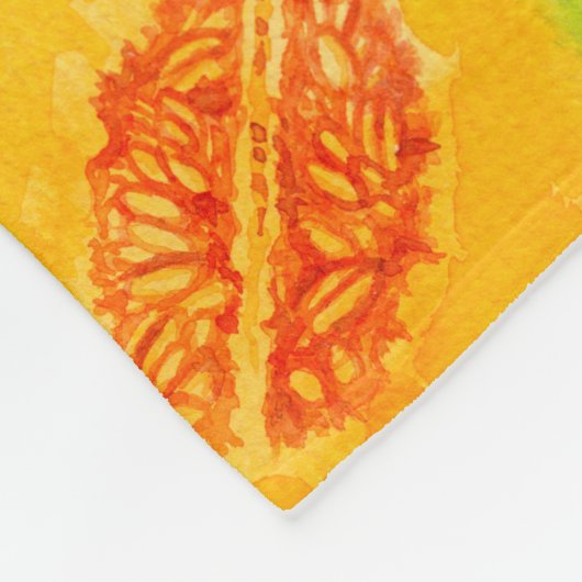 Melonsnijdsels waterverf patroon fleece deken (Hoek)
