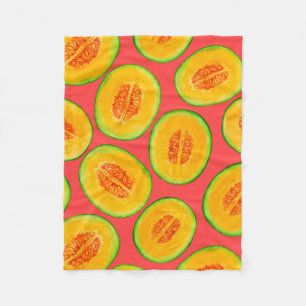 Melonsnijdsels waterverf patroon fleece deken