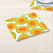 Melonsnijdsels waterverf patroon kartonnen onderzetters (Schuin)
