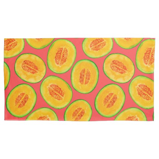 Melonsnijdsels waterverf patroon kussensloop (Voorkant-Links)