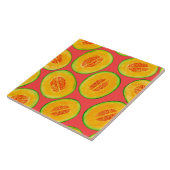 Melonsnijdsels waterverf patroon tegeltje (Zijkant)