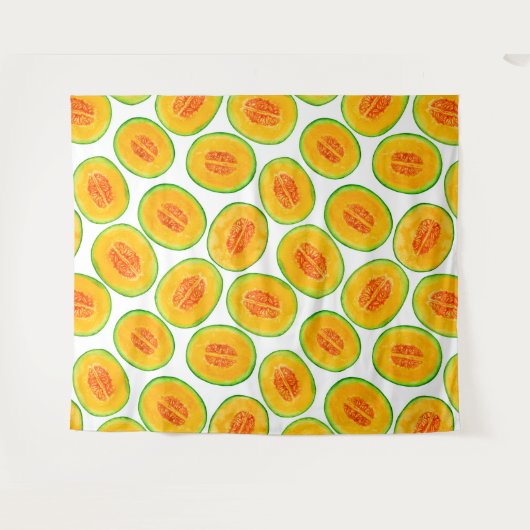 Melonsnijdsels waterverf patroon wandkleed (Voorkant (horizontaal))