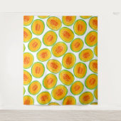 Melonsnijdsels waterverf patroon wandkleed (Voorkant)