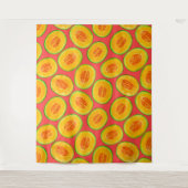 Melonsnijdsels waterverf patroon wandkleed (Voorkant)