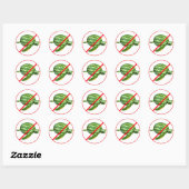 Melonturtles is verboden! ronde sticker (Vel)