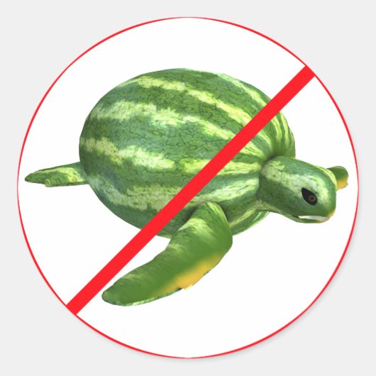 Melonturtles is verboden! ronde sticker (Voorkant)