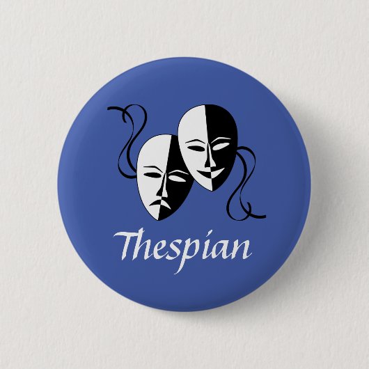 Melpo Thespian-maskers Ronde Button 5,7 Cm (Voorkant)