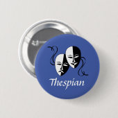 Melpo Thespian-maskers Ronde Button 5,7 Cm (Voorkant /achterkant)