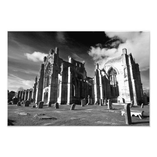 Melrose Abbey, Schotland Foto print Foto Afdruk (Voorkant)