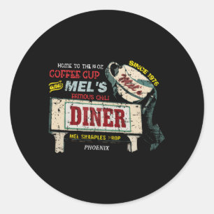 Mel's diner van Alice bedroefd Ronde Sticker