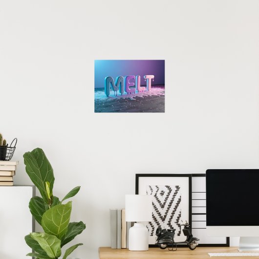 MELT: een Abstracte 3D-typografie Poster (Thuiskantoor)