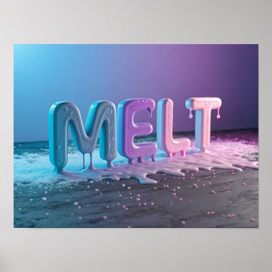 MELT: een Abstracte 3D-typografie Poster (Voorkant)
