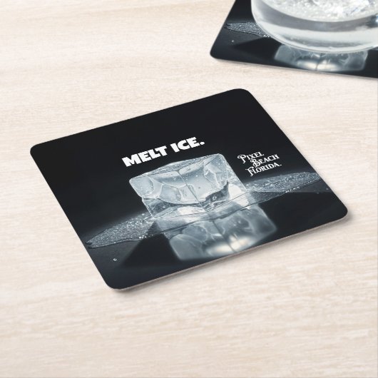 MELT ICE. Keychain Kartonnen Onderzetters (Schuin)