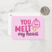 Melt mijn hart Funny Pun Cute Pink Valentijnsdag Notitiekaartje (Voorkant / Achterkant in situ)