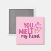 Melt mijn hart Funny Pun Cute Valentijnsdag Roze Magneet (Voorkant / Achterkant)