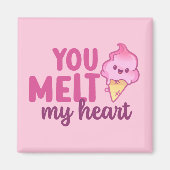 Melt mijn hart Funny Pun Cute Valentijnsdag Roze Magneet (Voorkant)