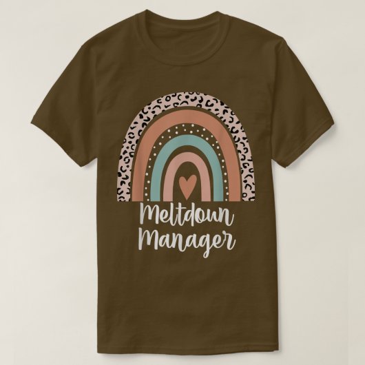 Meltdown Manager Leopard Rainbow Mama Life Funny T-shirt (Design voorkant)