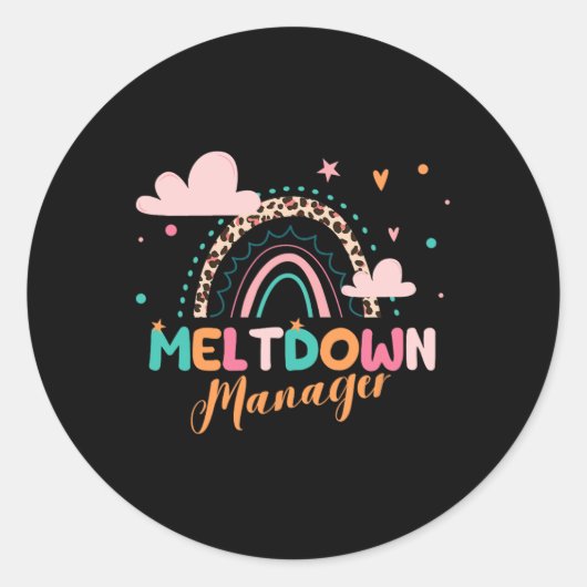 Meltdown Manager na schooldagverblijf Chi Ronde Sticker (Voorkant)