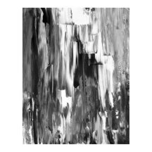 'Melted' Black and White Abstract Art Poster Afdru