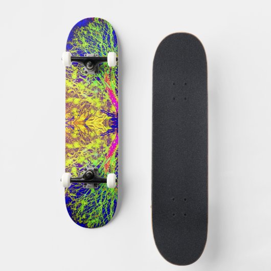 Melted Branch Neon Skateboard (Voorkant)