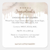 Melted Chocolate Ingredient Bakery Product Vierkante Sticker (Voorkant)