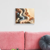 Melted Geometric Surreal Art in Earth Tones Canvas Afdruk (Insitu (Woonkamer))