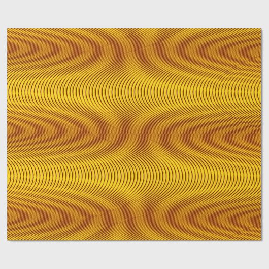 Melted Gold-effect Moiré Stripes - Abstract Trippy Cadeaupapier (Vlak)