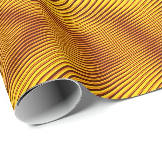 Melted Gold-effect Moiré Stripes - Abstract Trippy Cadeaupapier (Rol Hoek)