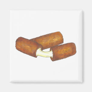 Melted Mozzarella Cheese Sticks Junk Food Foodie Magneet