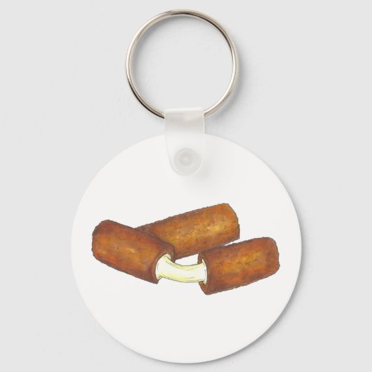 Melted Mozzarella Cheese Sticks Junk Food Foodie Sleutelhanger (Voorkant)