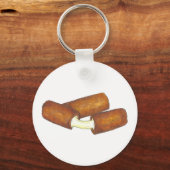 Melted Mozzarella Cheese Sticks Junk Food Foodie Sleutelhanger (Voorkant)