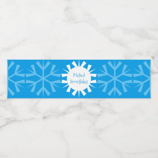 MELTED SNOWFLAKES Funny Waterfles Etiket (Enkel label)