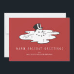 Melted Snowman - Funny Holiday-kaarten Feestdagenkaart<br><div class="desc">Grappig kerstkaartjes met een gesmolten sneeuwman en de boodschap "warme feestvreten".</div>