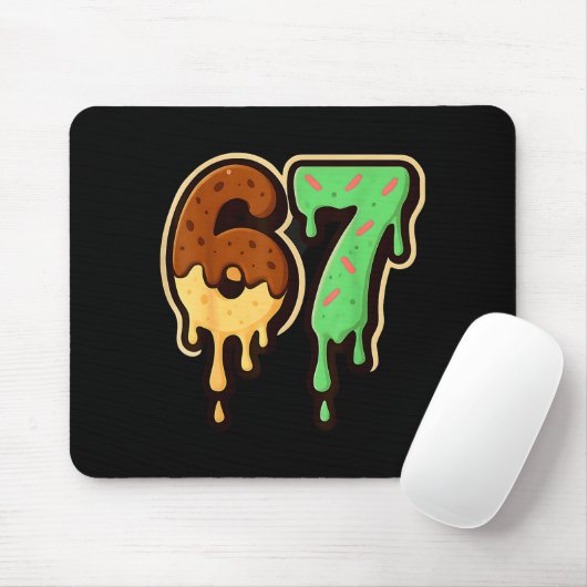 Melting 67 Dessert Style Ice Cream Drip Number Art Muismat (Met muis)