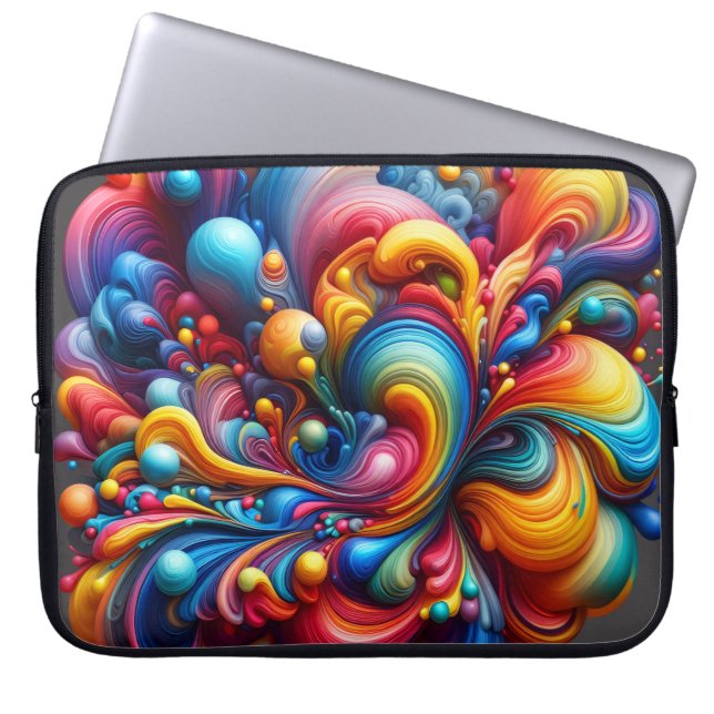 Melting Abstract Colors Laptop Sleeve (Voorkant)