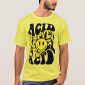 Melting Acid Smiley Face Psychedelic Liquid Typogr T-shirt (Voorkant)