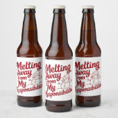 Melting Away From My Responsibilities Snarky Xmas Bier Etiket (Flessen)